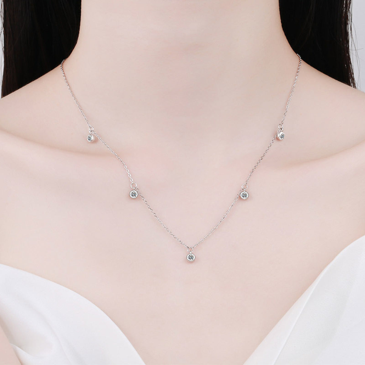 Starry Moissanite  Necklace - 925 Sterling Silver