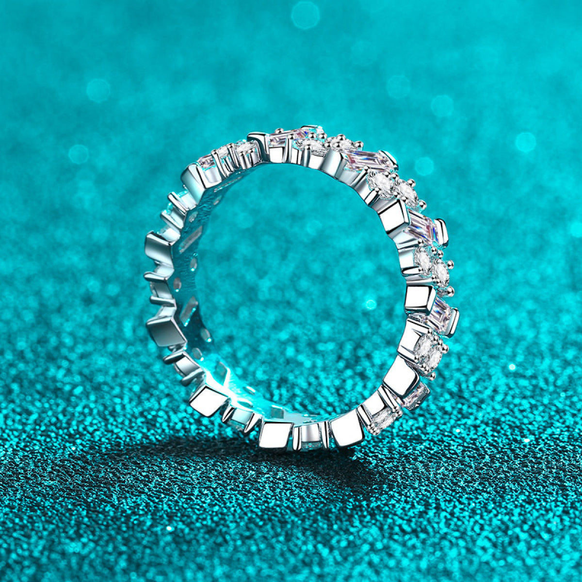 Circular Moissanite Ring - 925 Sterling Silver