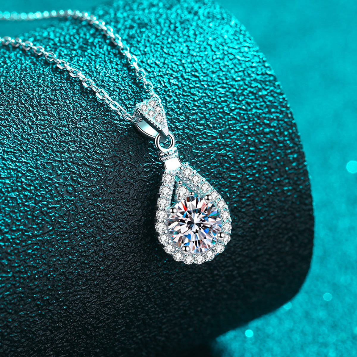 Water Drop Moissanite Necklace - 925 Sterling Silver