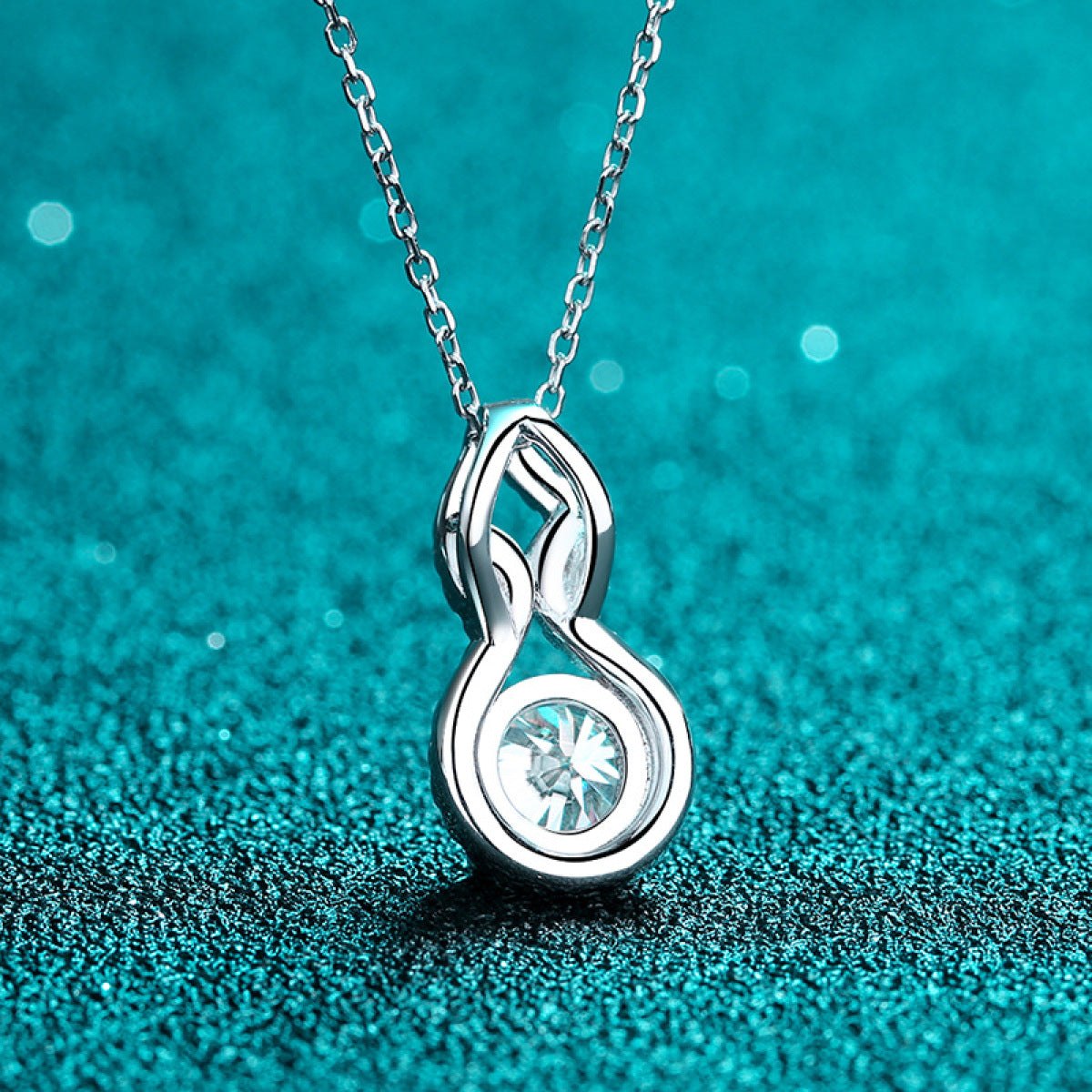 Moissanite Pendant Gourd Necklace - 925 Sterling Silver