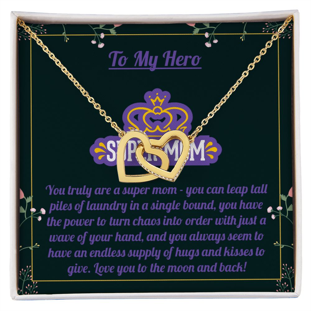 To My Hero - Super Mom Necklace - Rose Gold And Polished Stainless Steel