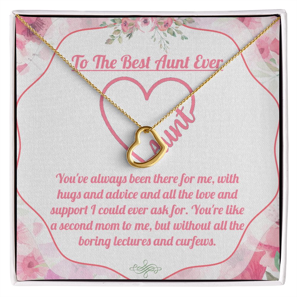 Best Aunt Ever Necklace For Aunts Like A Second Mother - 14k White Gold Over Sterling Silver