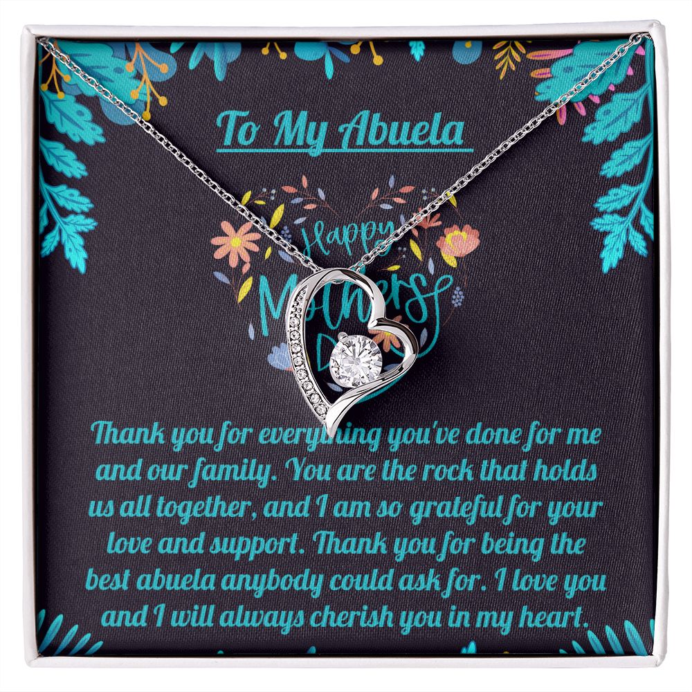To My Abuela Mother's Day Necklace - 14K White Gold Over Stainless Steel