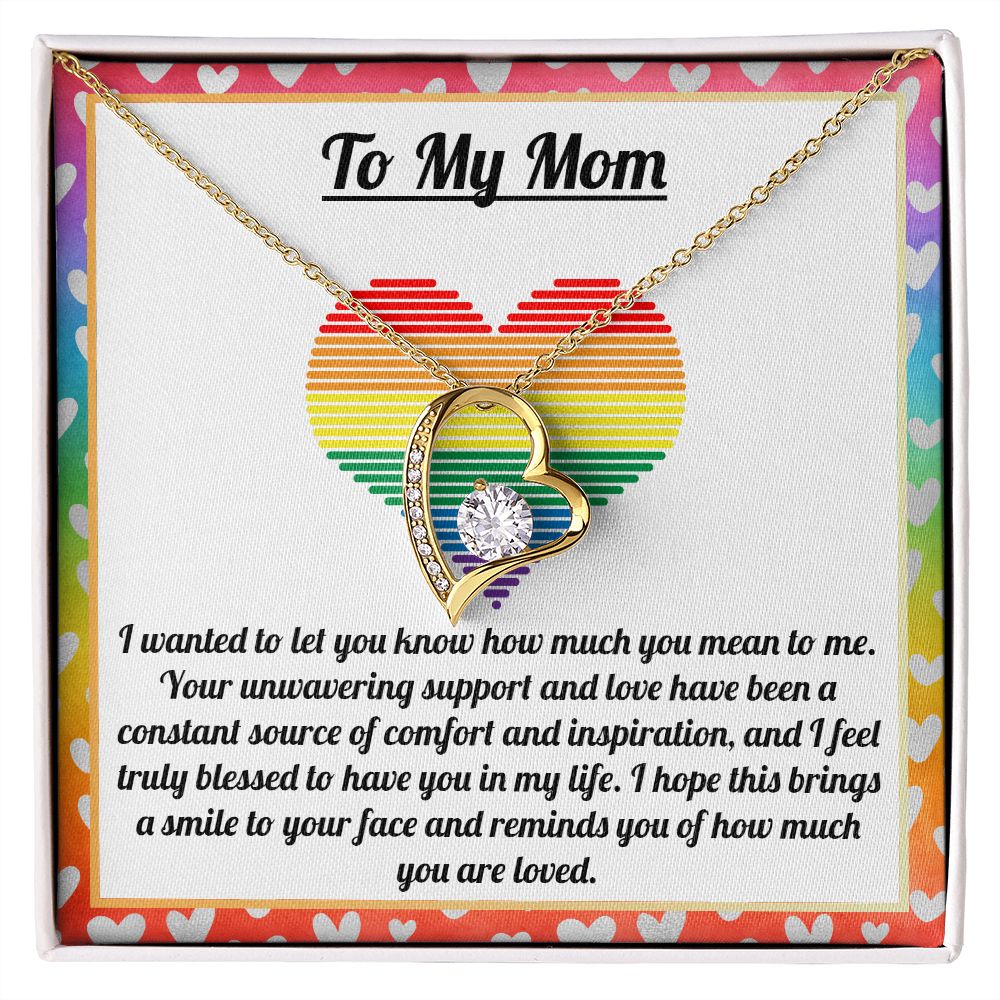 To My Mom You Are Loved Necklace - 14K White Gold Over Stainless Steel