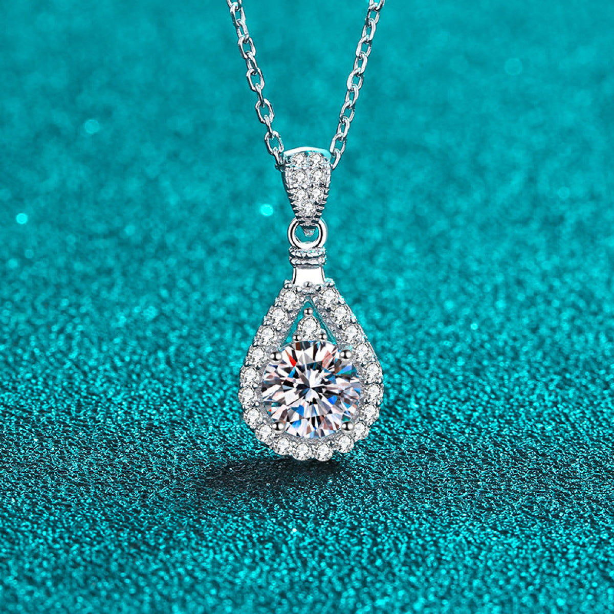 Water Drop Moissanite Necklace - 925 Sterling Silver