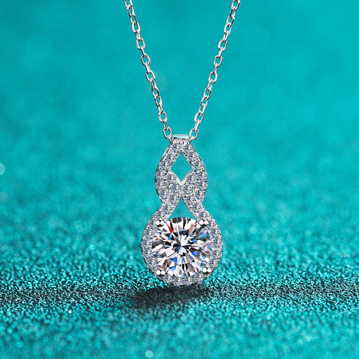 Moissanite Pendant Gourd Necklace - 925 Sterling Silver